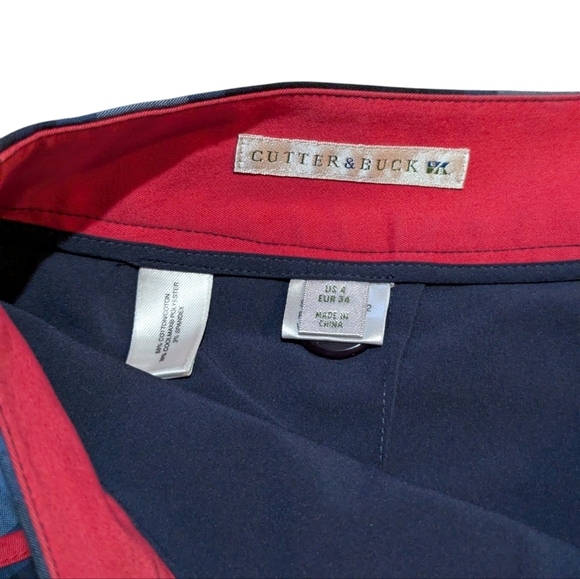 Cutter & Buck Golf Skort Plaid Buttons Preppy Country Club size 4 Red Blue - Picture 4 of 7